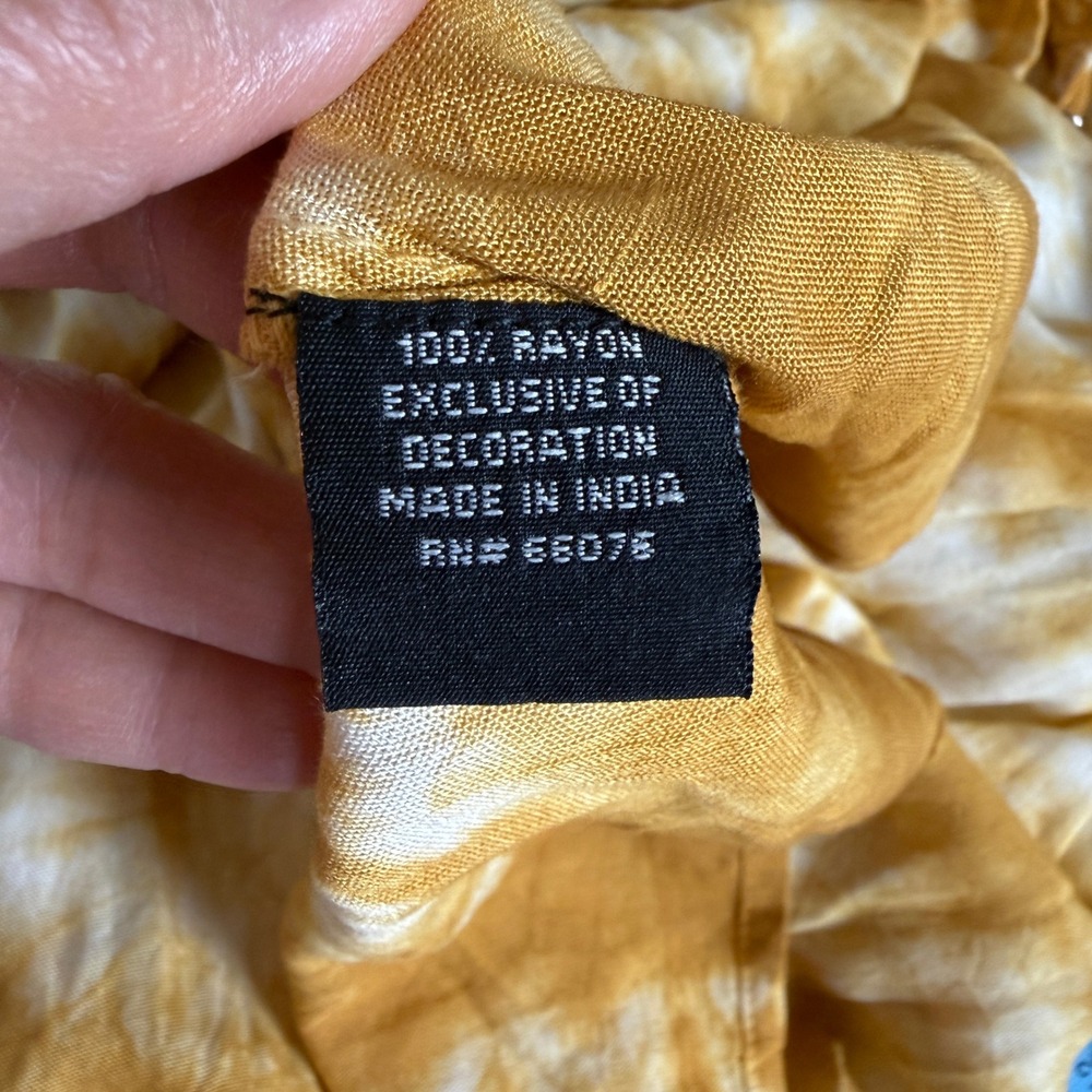 Raviya Mustard Yellow Tie Dye Maxi Dress Womens M NWT Crochet Summer Beachy - Picture 6 of 16